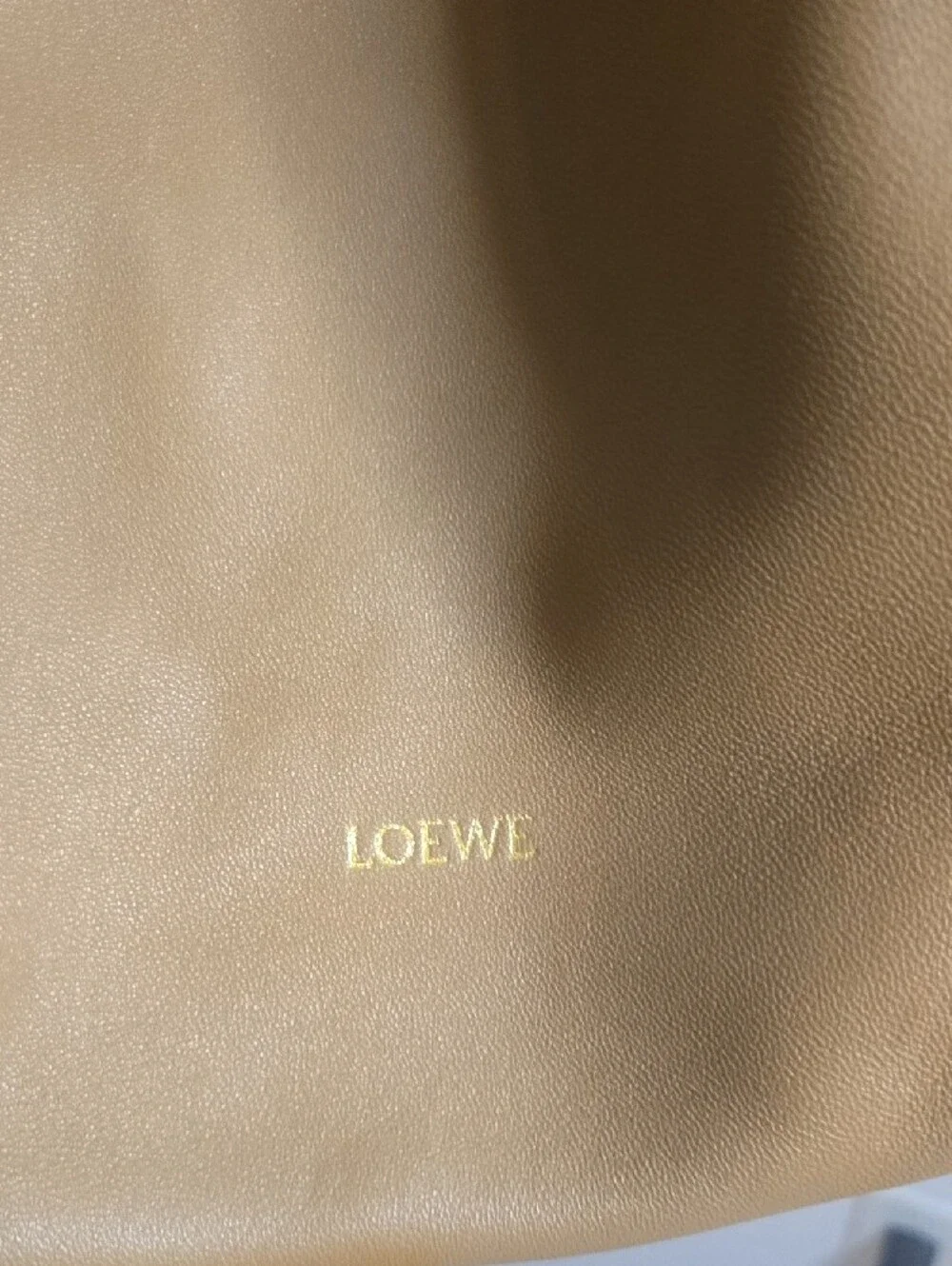 Loewe Camel Tan Leather & Suede Hobo with Gold Chain
